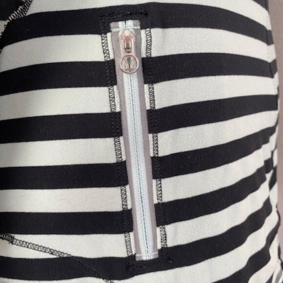 LULULEMON Run Reflect Black Sea Stripe Mint Long Sleeve - Picture 11 of 13